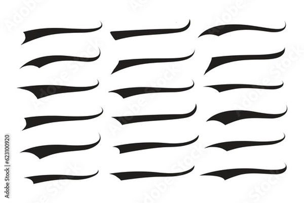 Fototapeta Text Tails Swoosh Baseball Sign, Typography font curve tail, font swoosh tail ornamental vector, baseball tail shape for text ornaments football or athletics tail, ornamental swash underline Swirl
