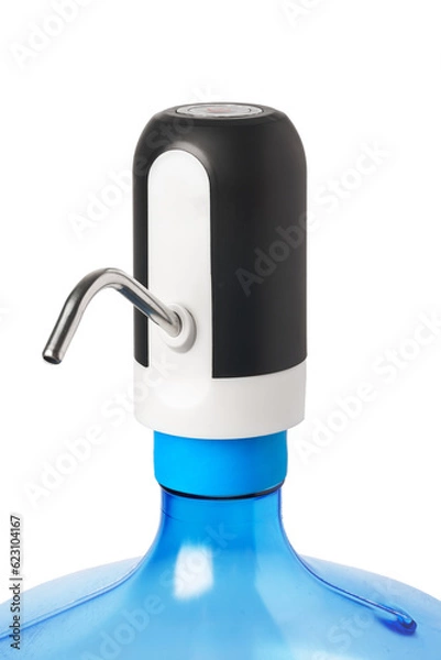 Fototapeta Electric water cooler pump on the white background