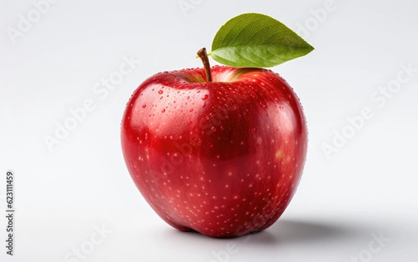 Fototapeta red apple isolated on white background AI Generative