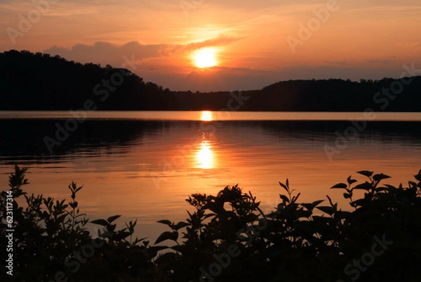 Obraz sunset on the lake