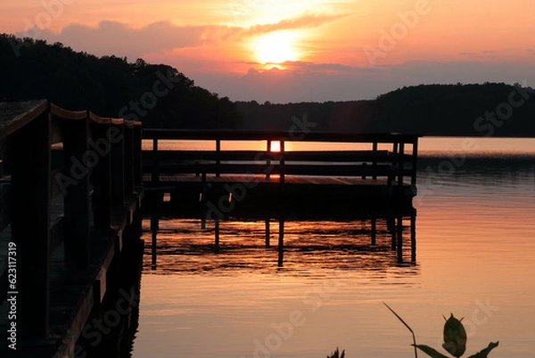 Obraz sunset on the lake