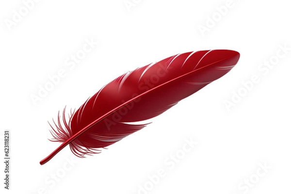 Fototapeta red feather isolated on white