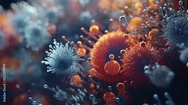 Fototapeta Intricate Exploration of Red Sea Anemones Amidst the Biodiverse Ecosystems of Coral Reefs, Revealing Microscale Marine Life and Precision in Nature's Design