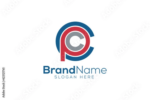 Fototapeta Letter C P C logo design vector template