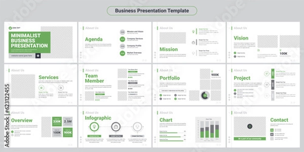Fototapeta Creative business PowerPoint presentation slides template design. Use for modern keynote presentation background, brochure design, website slider, landing page, annual report, company profile