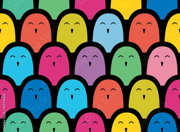 Obraz Colorful vector simple pattern . Crowd