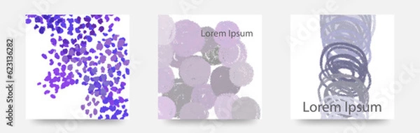 Obraz まる　らくがき　ぐるぐる　てんてん　クレヨンで描いたような模様カード3セット　