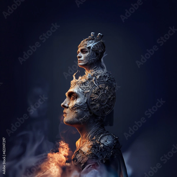 Obraz bronze lion statue