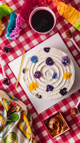 Obraz cup of cofre and cake