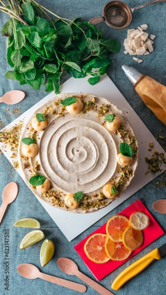 Fototapeta Cake on a plate