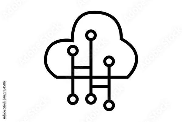 Fototapeta web cloud flat icon minimalist seo and web symbol art black sign artwork