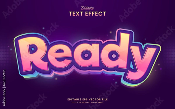 Fototapeta decorative colorful colorful neon rainbow editable text effect vector design