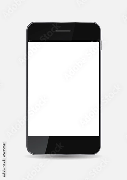 Obraz Black Mobile Phone Vector Illustration
