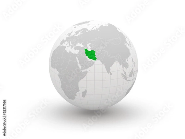 Obraz Globe. 3d. Iran.