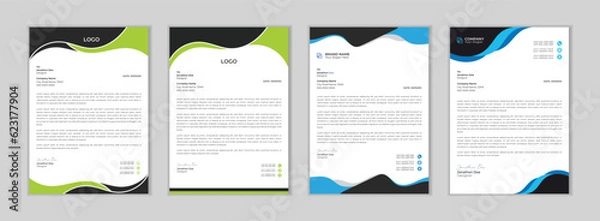 Fototapeta Clean and professional corporate company business letterhead template design with color variation bundle.
Abstract Corporate Business Style Letterhead Design Vector Template. Letterhead design.