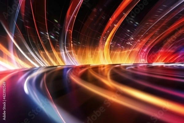 Obraz Abstract background of the light trails on the road