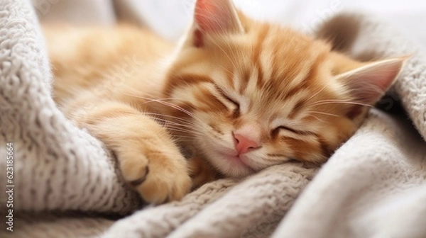 Fototapeta Fluffy Adorable Cat with Cute Features Generative AI