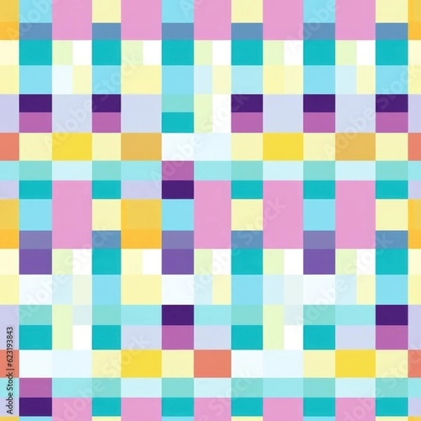 Fototapeta Mosaic Marvel: Mesmerizing Generative AI Pixel Pattern Unveiled