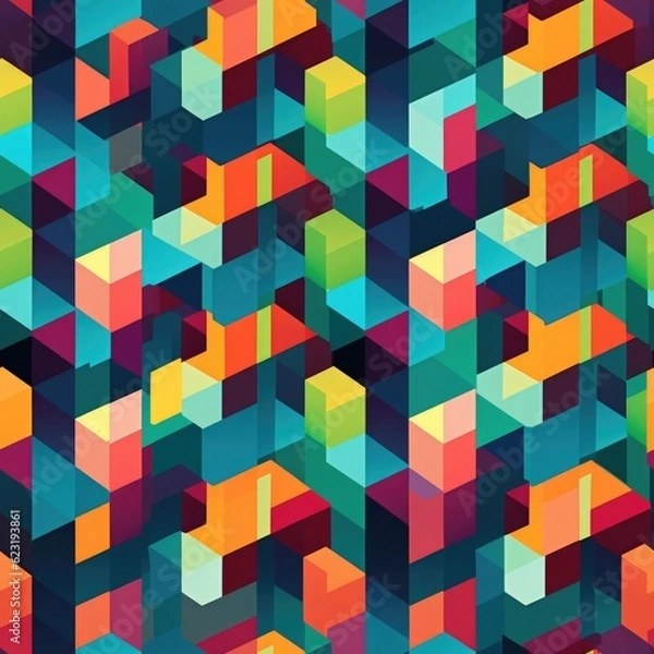 Fototapeta Mosaic Marvel: Mesmerizing Generative AI Pixel Pattern Unveiled