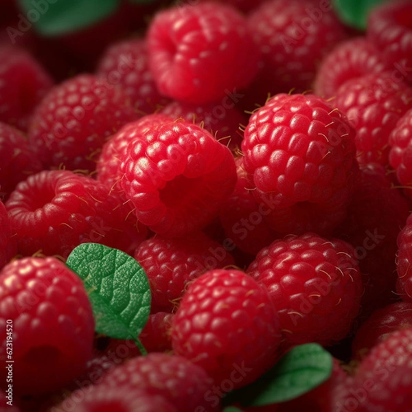 Fototapeta Captivating Close-Up of Fresh Raspberries