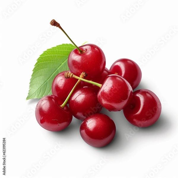 Obraz cherries on a white background