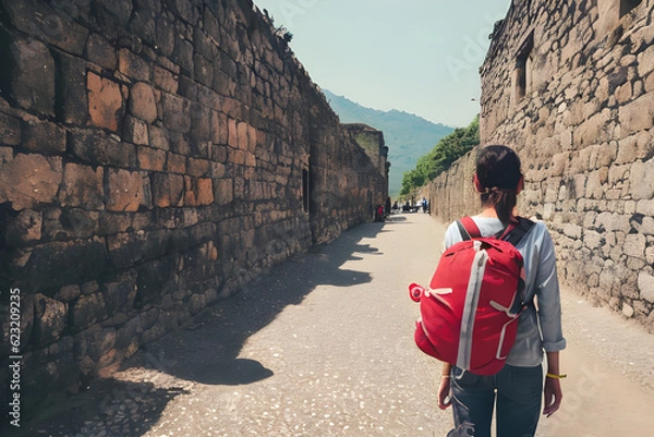 Fototapeta a travel story Generative AI