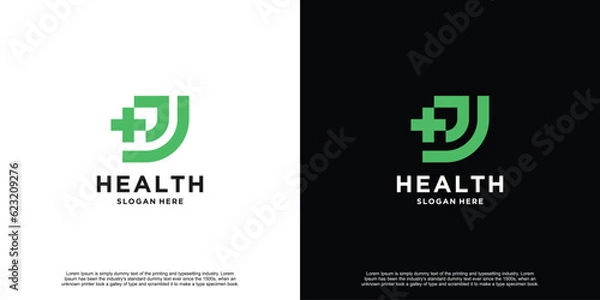 Fototapeta Latter Health Initial Logo Design