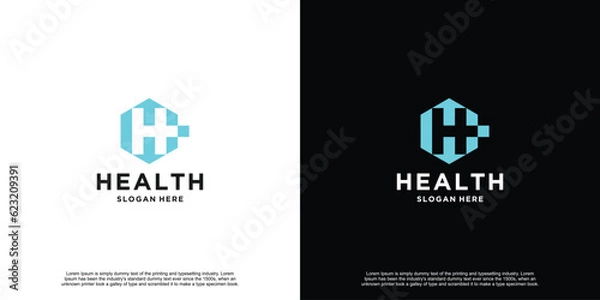 Fototapeta Initial Latter Health Template Logo Design