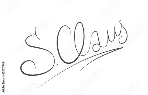 Obraz calligraphic Christmas signature of Santa Claus. Isolated vector illustration for greeting cards, banners, prints, posters, scrapbooking