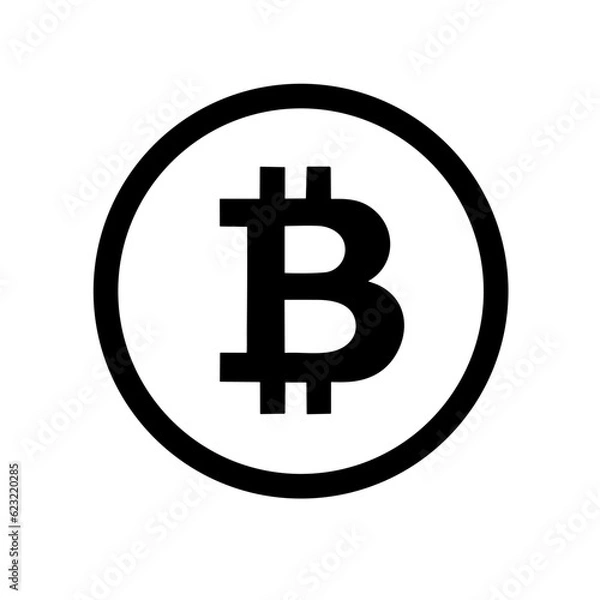 Fototapeta Bitcoin vector icon, sign of modern cryptocurrancy isolated