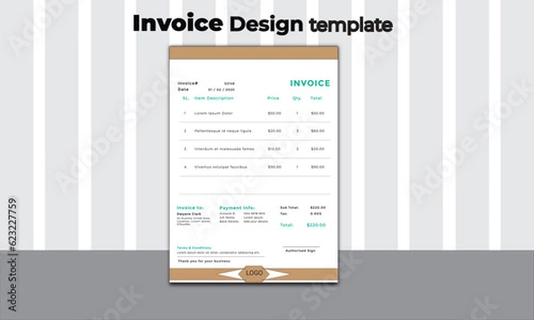 Obraz Invoice design template which is easy to use