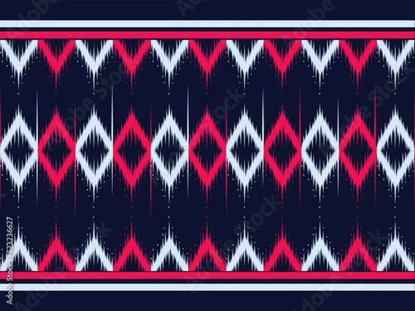 Fototapeta ikat geometric pattern ethnic seamless fabric for textile background,texture,batik,carpet,mosaic,ceramics,backdrop,wallpaper,clothing,craft,wall,floor,decorative,buildingretro,boho,wrapping


