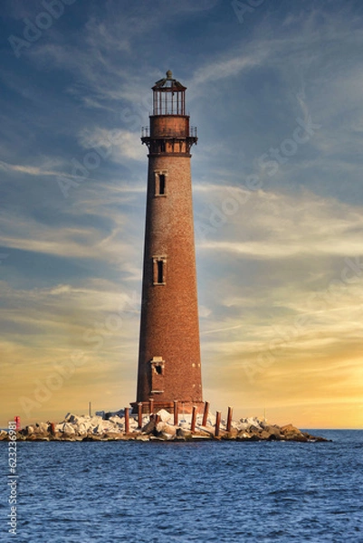 Obraz lighthouse at sunset