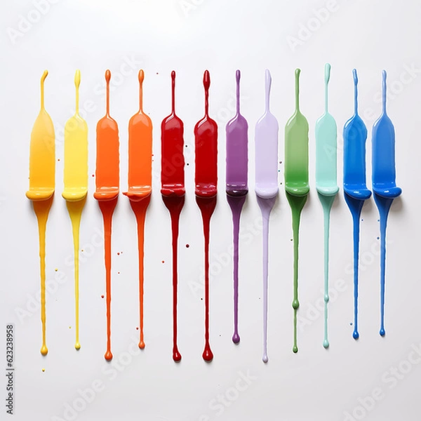 Fototapeta Palette bar paint buttons keys rainbow color stream ice cream childhood juice