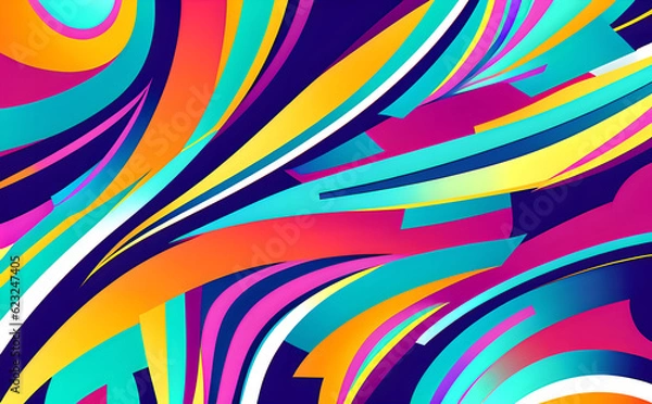 Fototapeta Curve gradient stripe.Clockwork background retro background colorful background.Generative AI