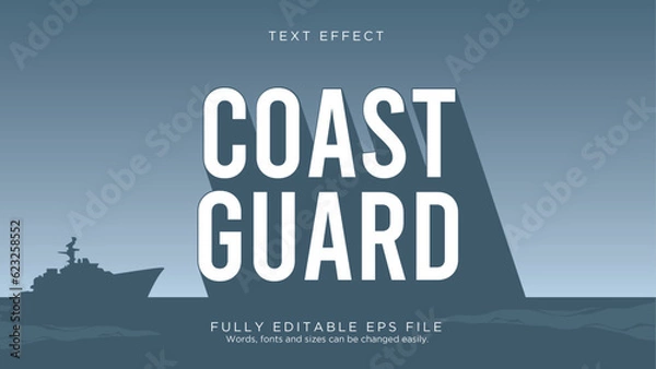 Fototapeta Coast Guard Birthday Text Effect Font