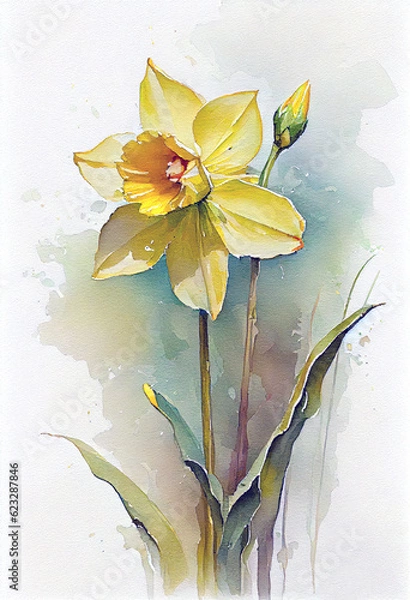 Obraz daffodil watercolor