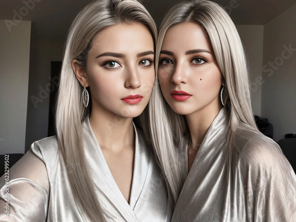 Fototapeta two female models