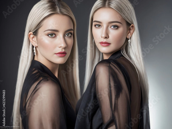 Fototapeta two female models