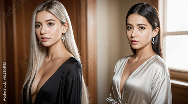 Fototapeta two female models