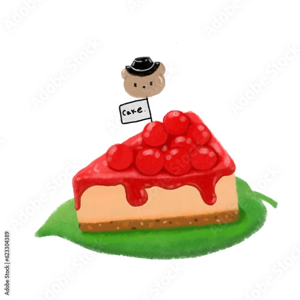 Fototapeta cake with cherry