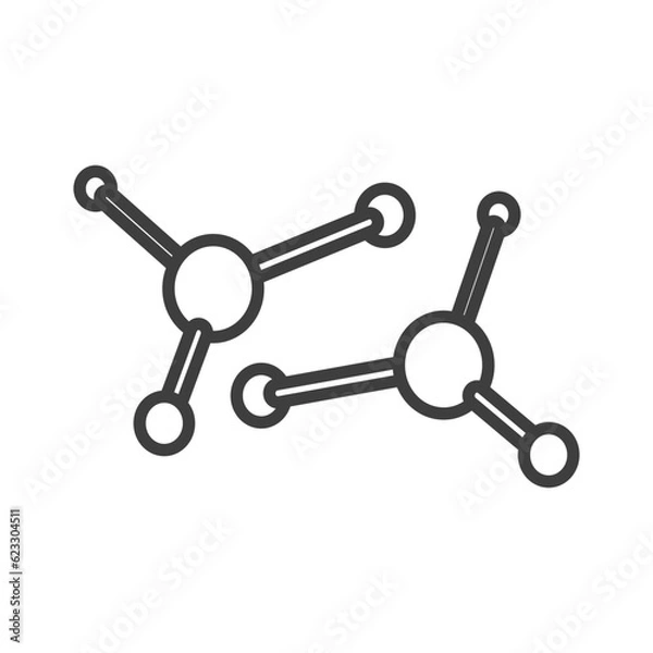 Fototapeta molecule icon vector in linear style