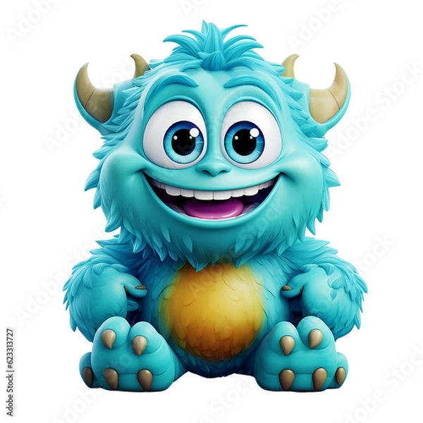 Fototapeta Cute Funny Monster illustration. Generative AI