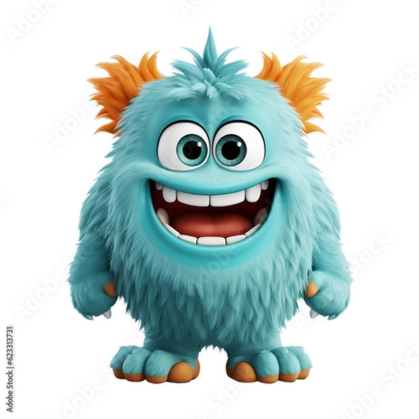 Fototapeta Cute Funny Monster illustration. Generative AI