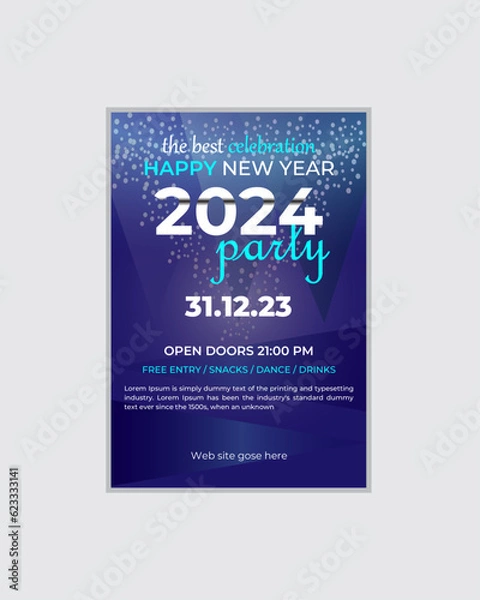 Obraz party flyer, new year flyer design, new year poster design