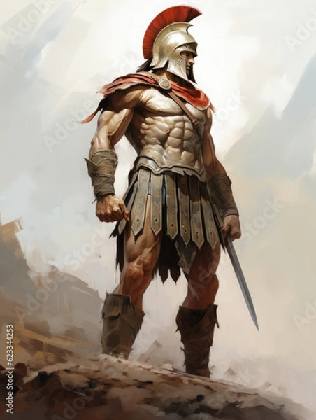 Obraz Roman warrior. Digital art. Generative AI.