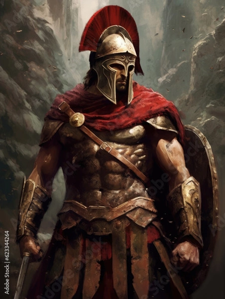 Obraz Roman warrior. Digital art. Generative AI.