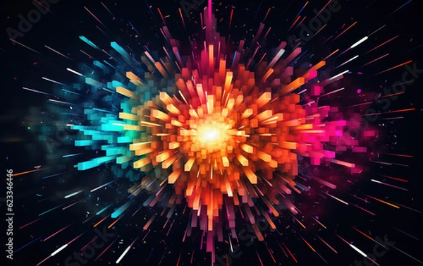 Obraz Anime explosion flame background,created with generative ai tecnology.