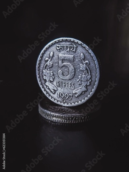 Obraz coins on black background