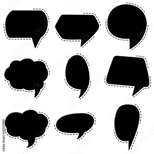 Obraz Speech bubble simple design. Speech bubble decorative elements. Speech bubble decorative elements.